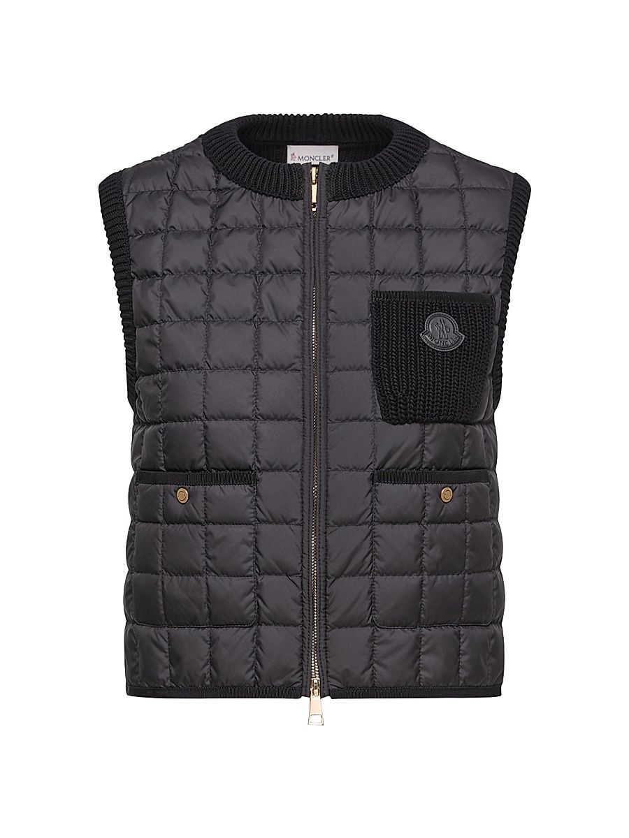 Women's Puffer Vest in Cotton - Black - Size Medium