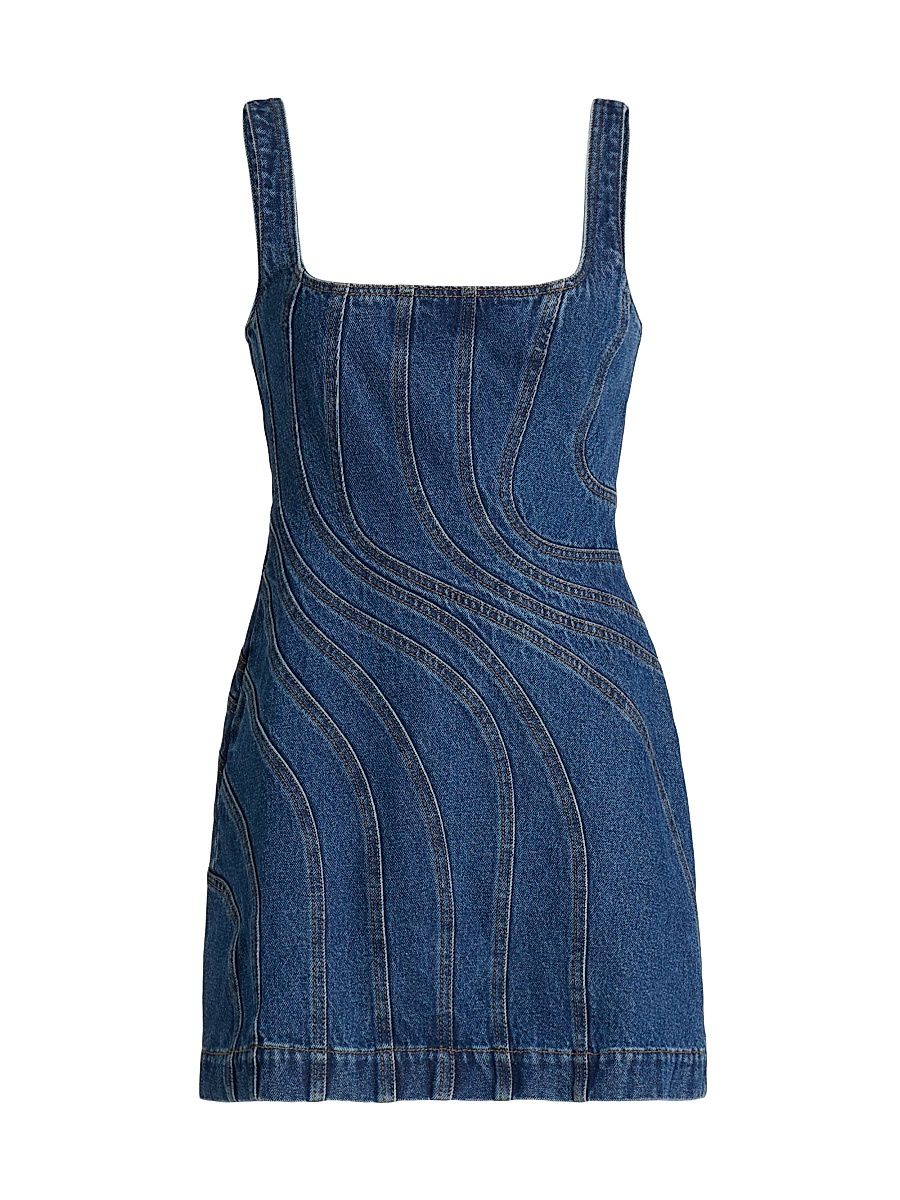 Women's Renhold Cotton Denim Fitted Minidress - Pacific Wash - Size 10