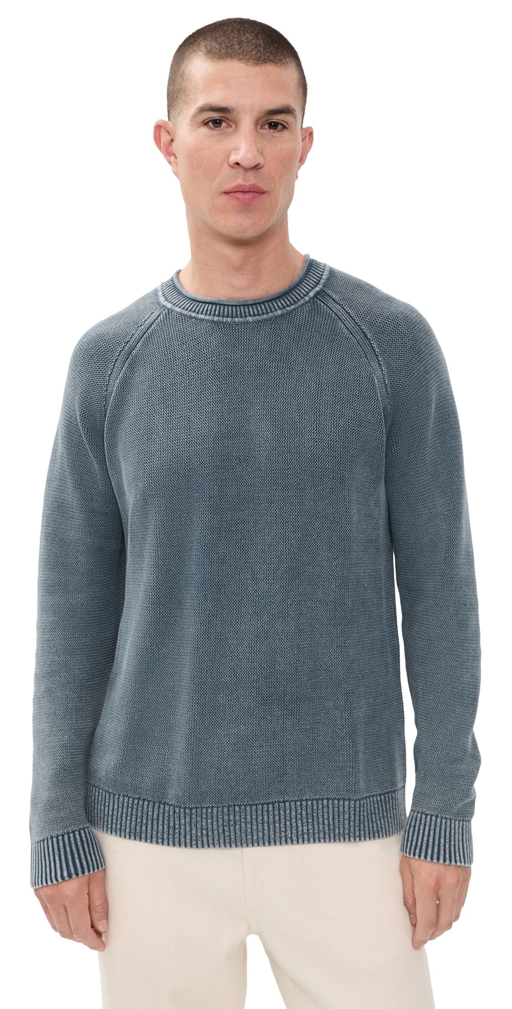 Marine Layer Garment Dye Roll Neck Sweater Mood Indigo L