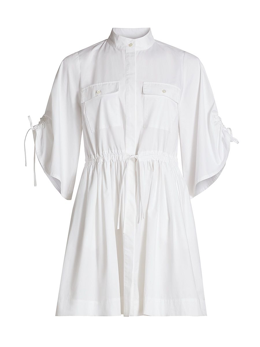 Women's Hannah Cotton Poplin Minidress - White - Size Medium