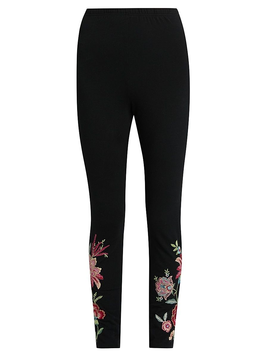 Women's Junie Embroidered Leggings - Black - Size XXL