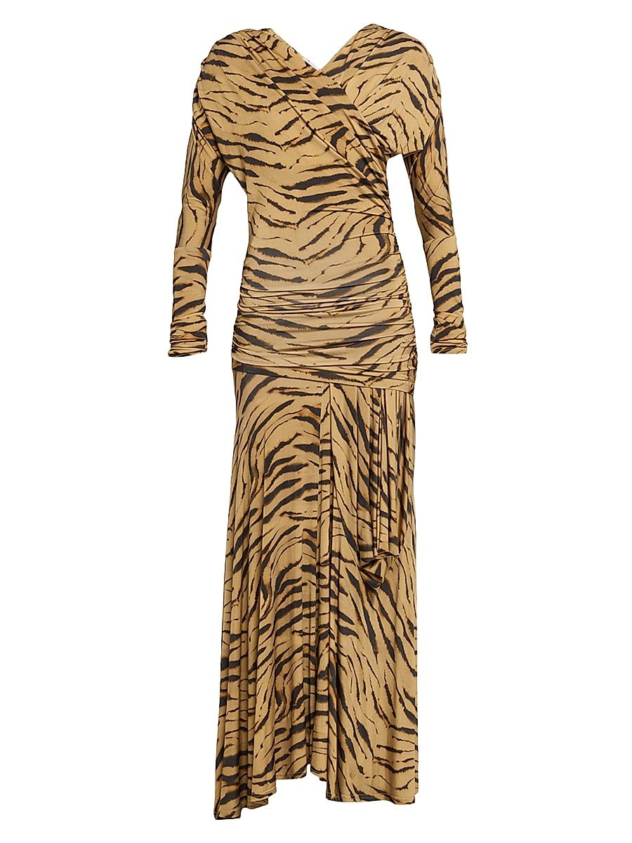 Women's Tiger-Print Denim Dress - Animal Print - Size 14