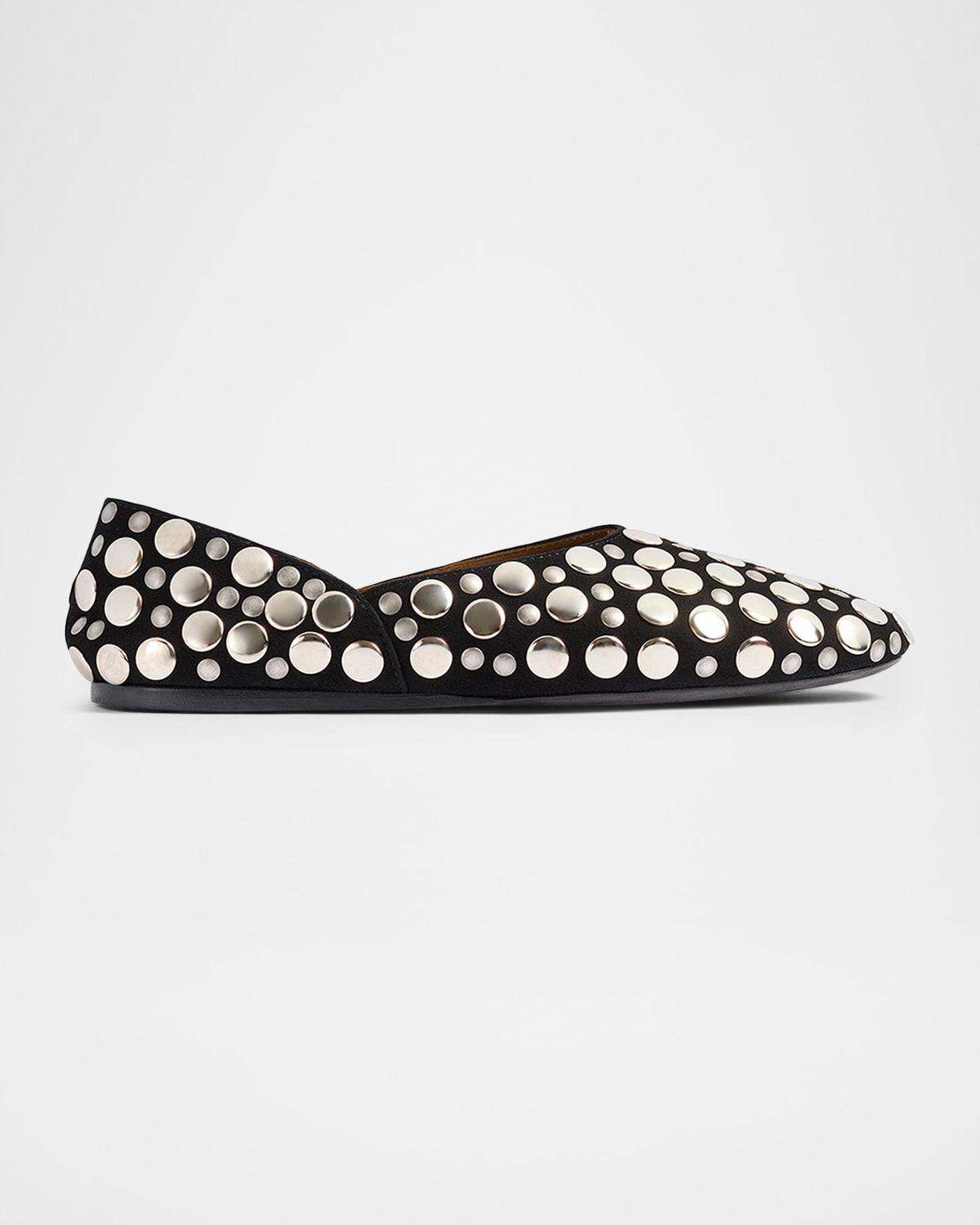 Jane Studded Leather Ballerina Flats