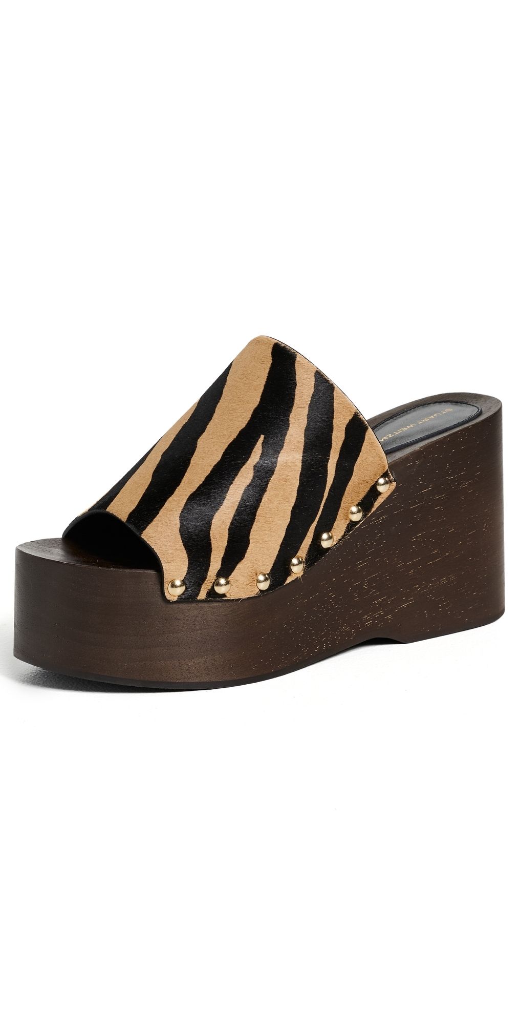 Stuart Weitzman Kate Clog Slide Sandals New Cml/Shdw 7.5