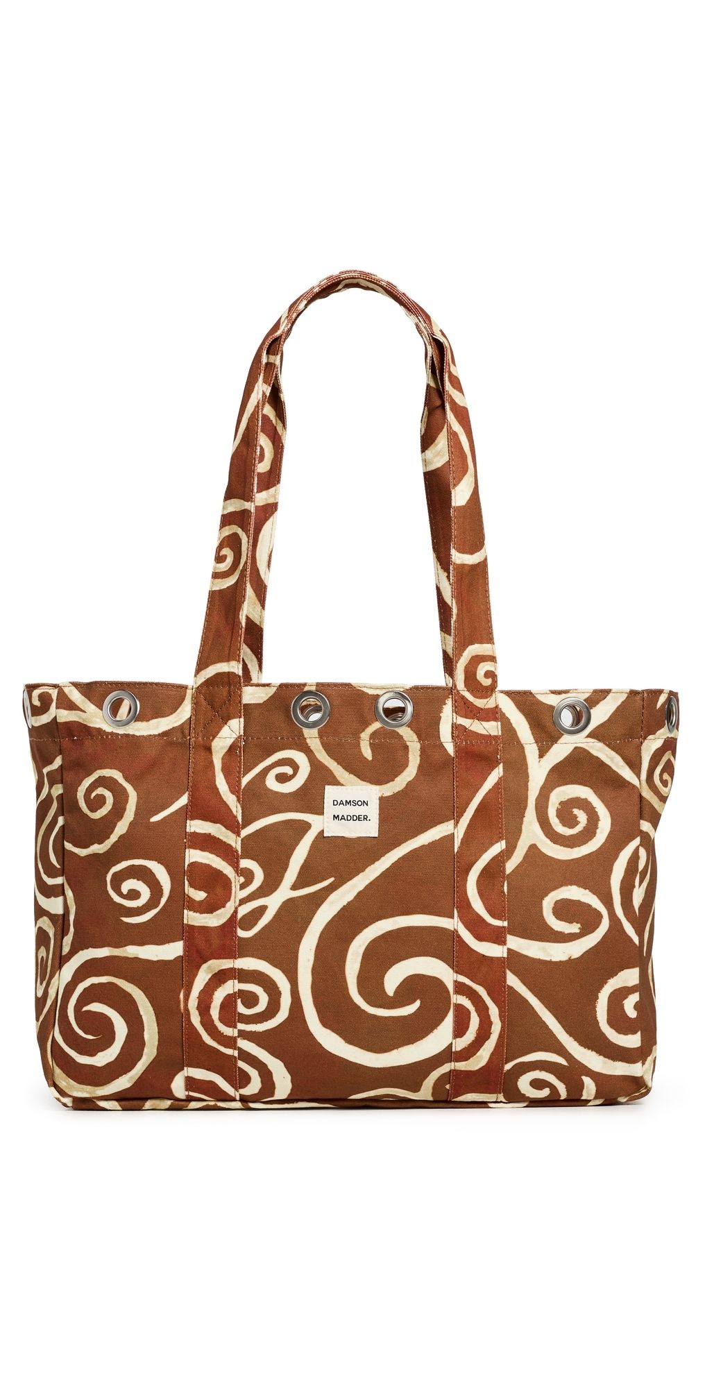Damson Madder Large Swirl Canvas Eyelet Tote Bag Brown One Size