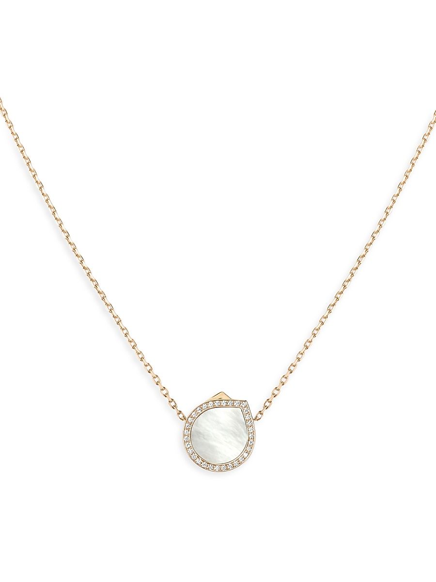 Women's Antifer 18K Rose Gold, Mother-Of-Pearl & 0.18 TCW Diamond Pendant Necklace - Mother Of Pearl