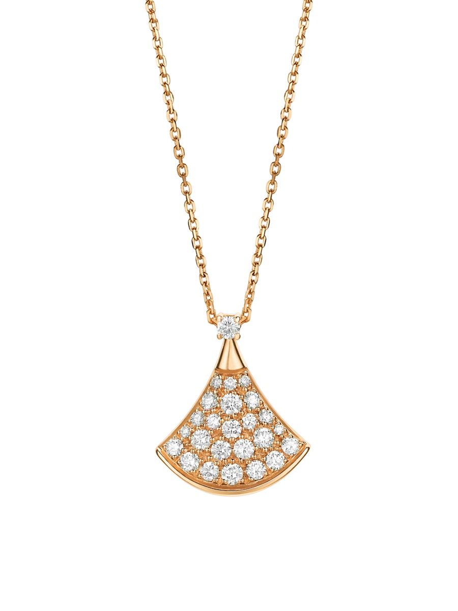 Women's Divina 18K Yellow Gold & Pavé Diamond Pendant Necklace - Yellow Gold