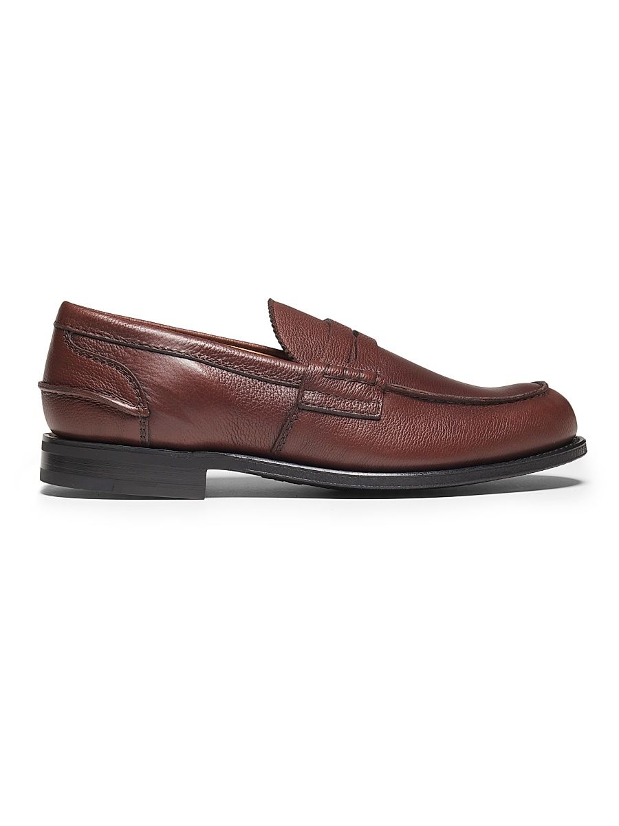Men's Pembrey Leather Loafers - Burnt - Size 13