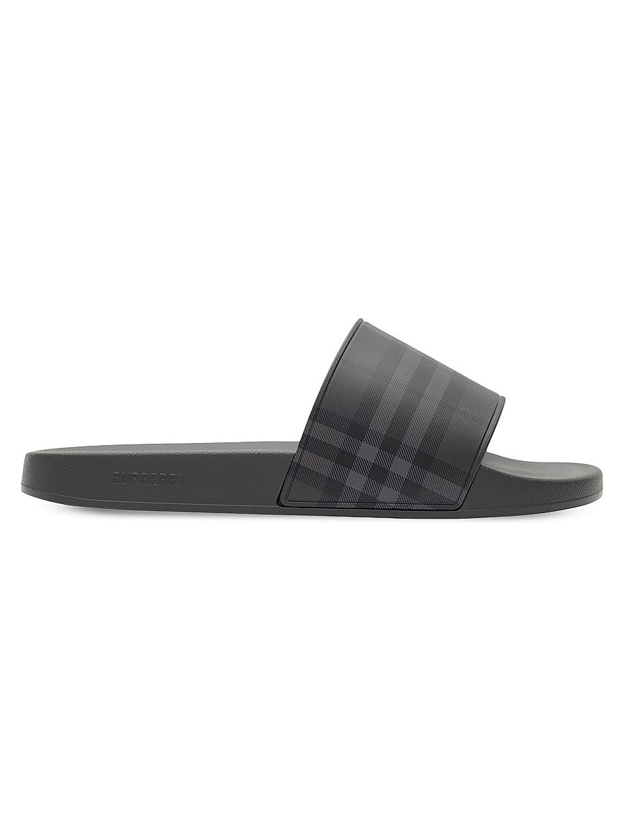 Men's Furley Check Slides - Lead Grey - Size 15 Sandals