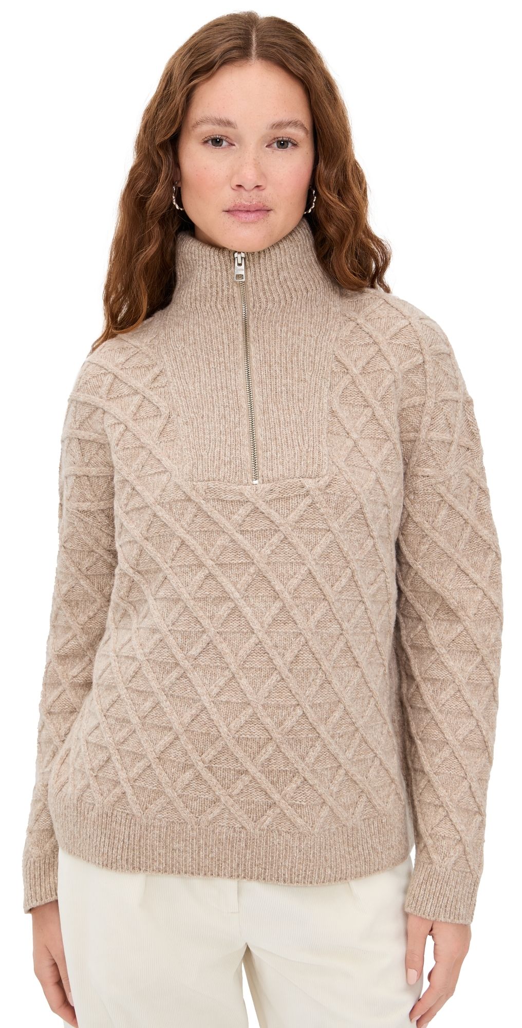 Closed Troyer Long Sleeve Sweater Clay Beige M