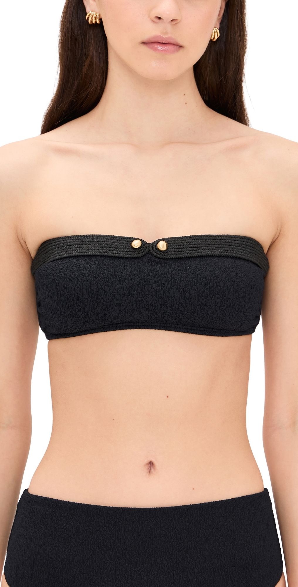 ViX Paula Hermanny Lian Bandeau Bikini Top Black XL