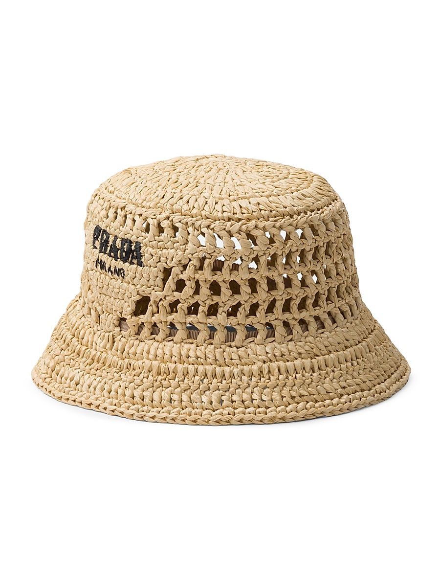 Women's Woven Fabric Bucket Hat - Beige - Size Small