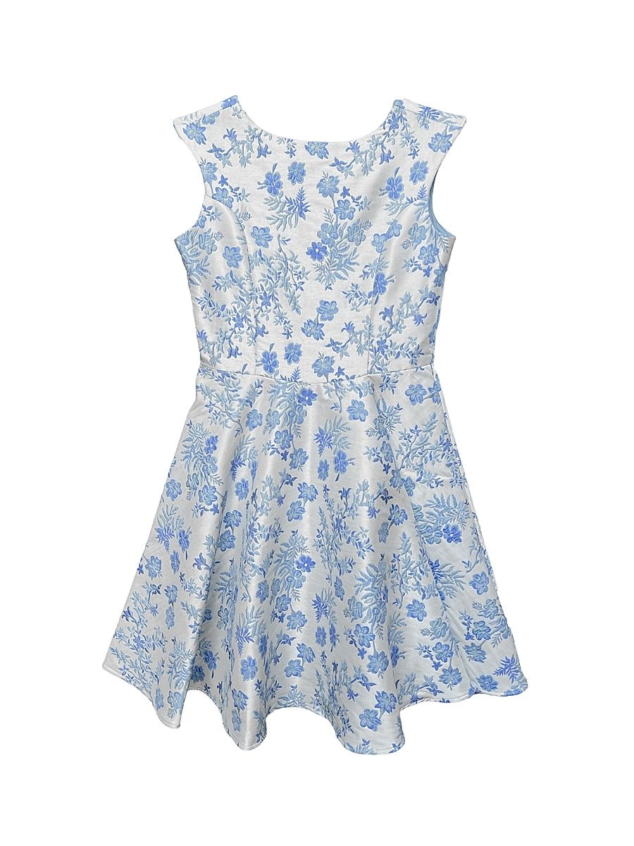 Girl's Floral Jacquard A-Line Dress - Perry - Size 16
