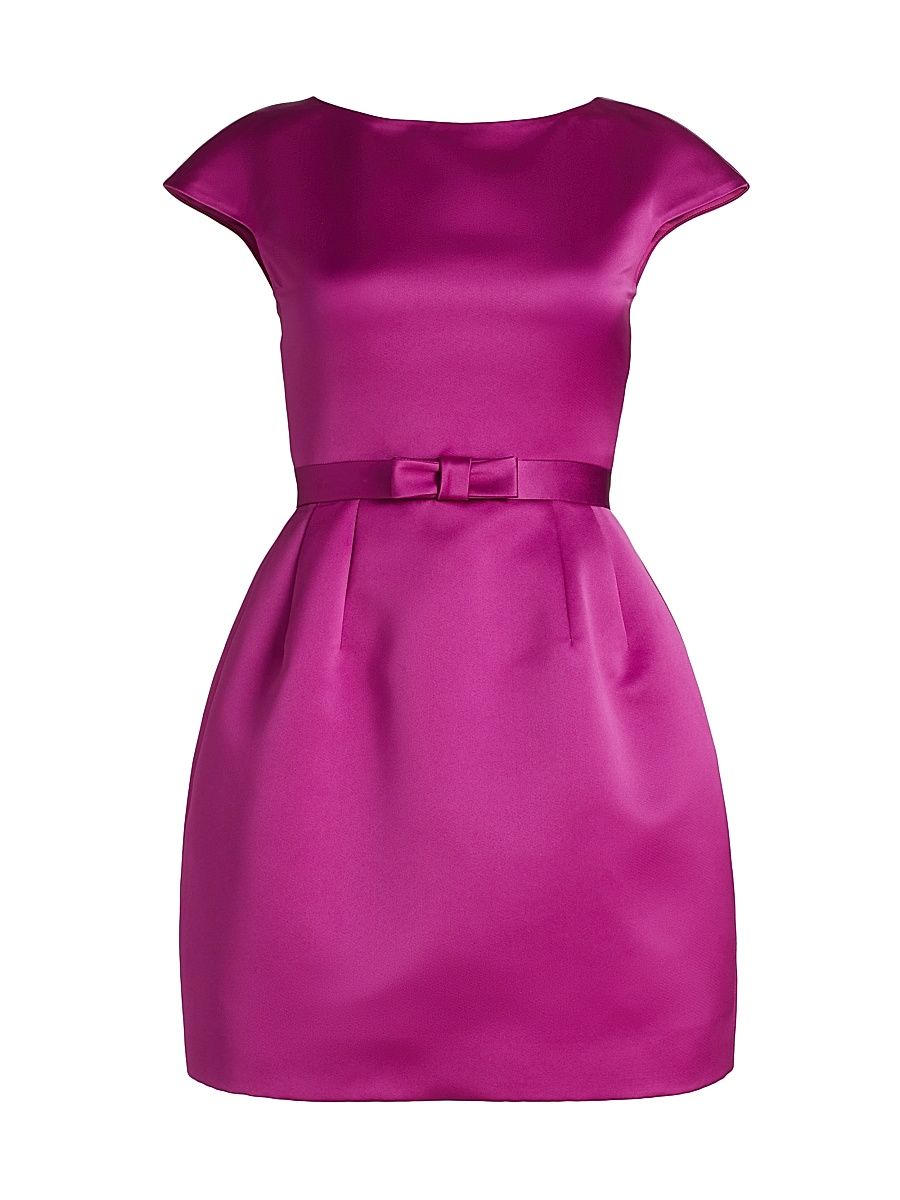 Women's Satin Bell-Shaped Minidress - Orchid - Size 8