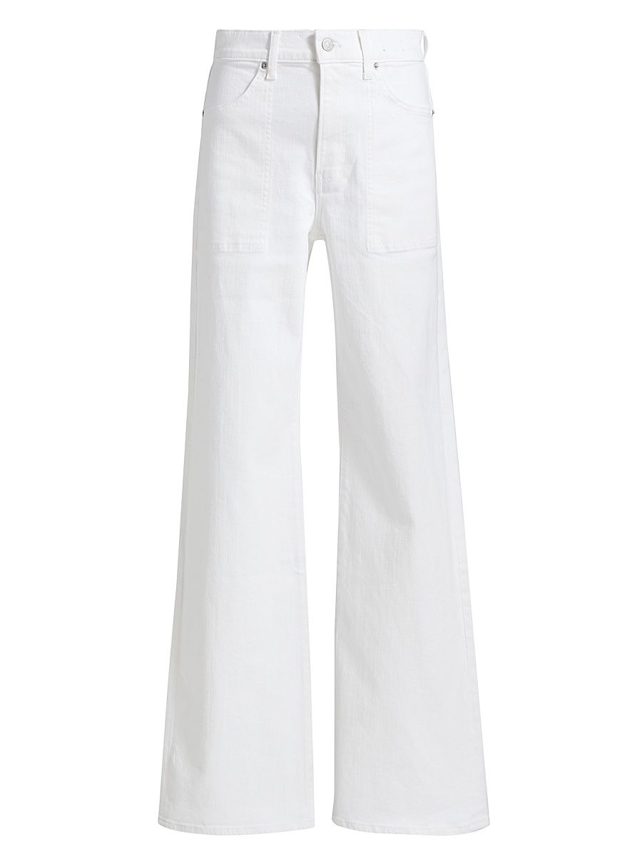 Women's Crosbie Slim Wide-Leg Jeans - White - Size 32