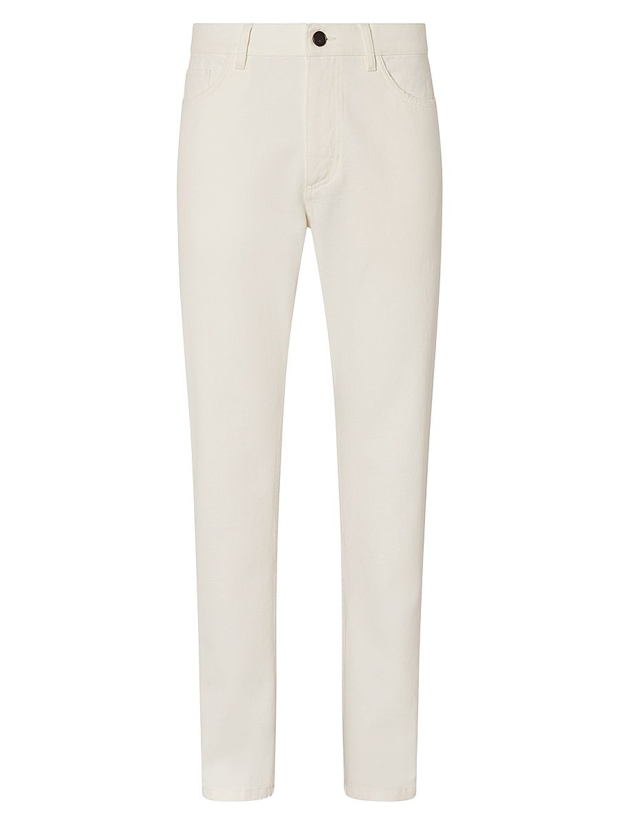 Men's Stone-Washed Cotton Roccia Jeans - White - Size 40