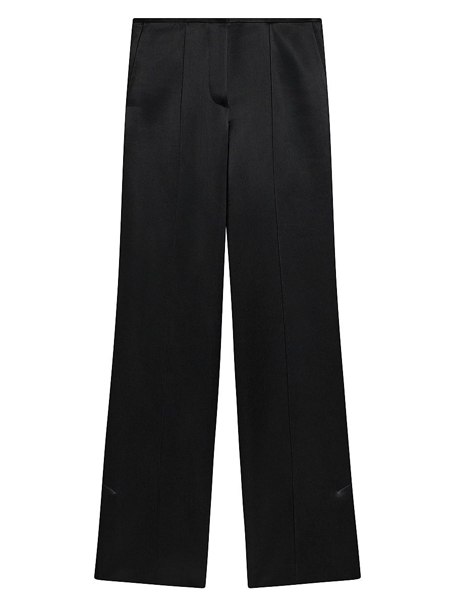 Women's Satin High-Rise Pants - Black - Size 12