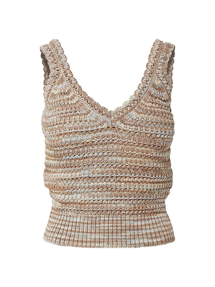 Women's Selwyn Metallic Knit Tank - Beige Multi - Size XL