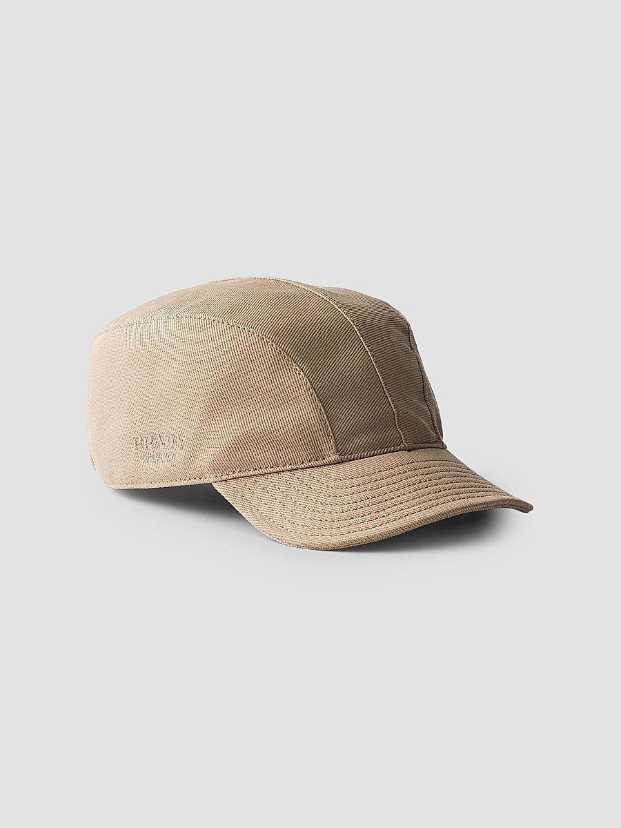 Prada Women's Drill Baseball Cap - Beige Khaki - Size Large