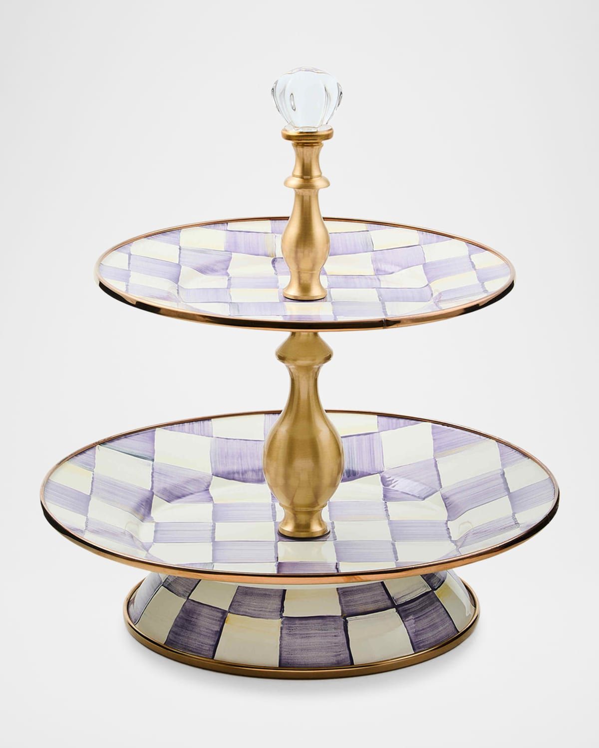 Violet Check 2-Tier Sweet Stand