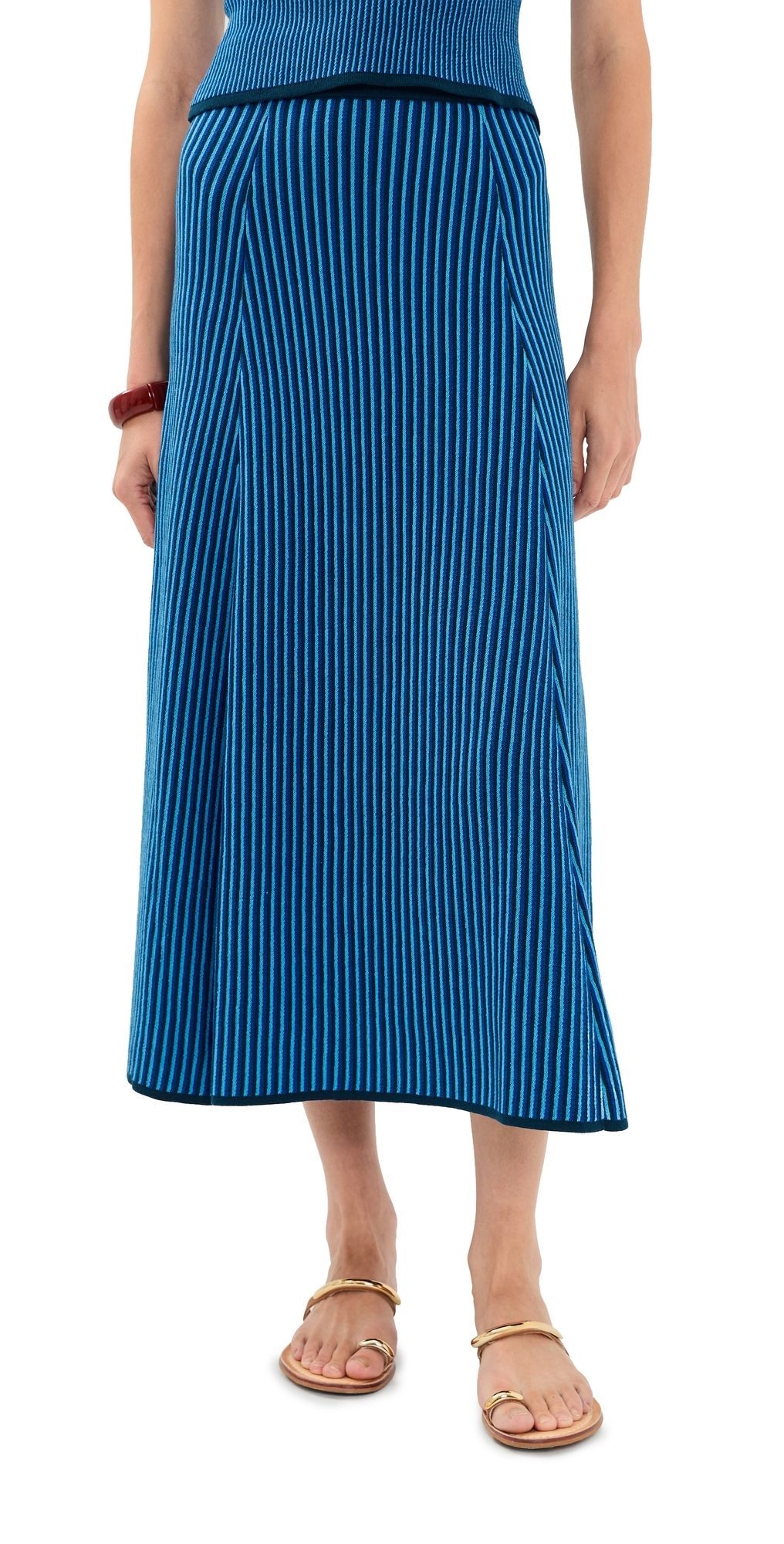 ESCVDO Lienzo Knit Midi Skirt Blues M