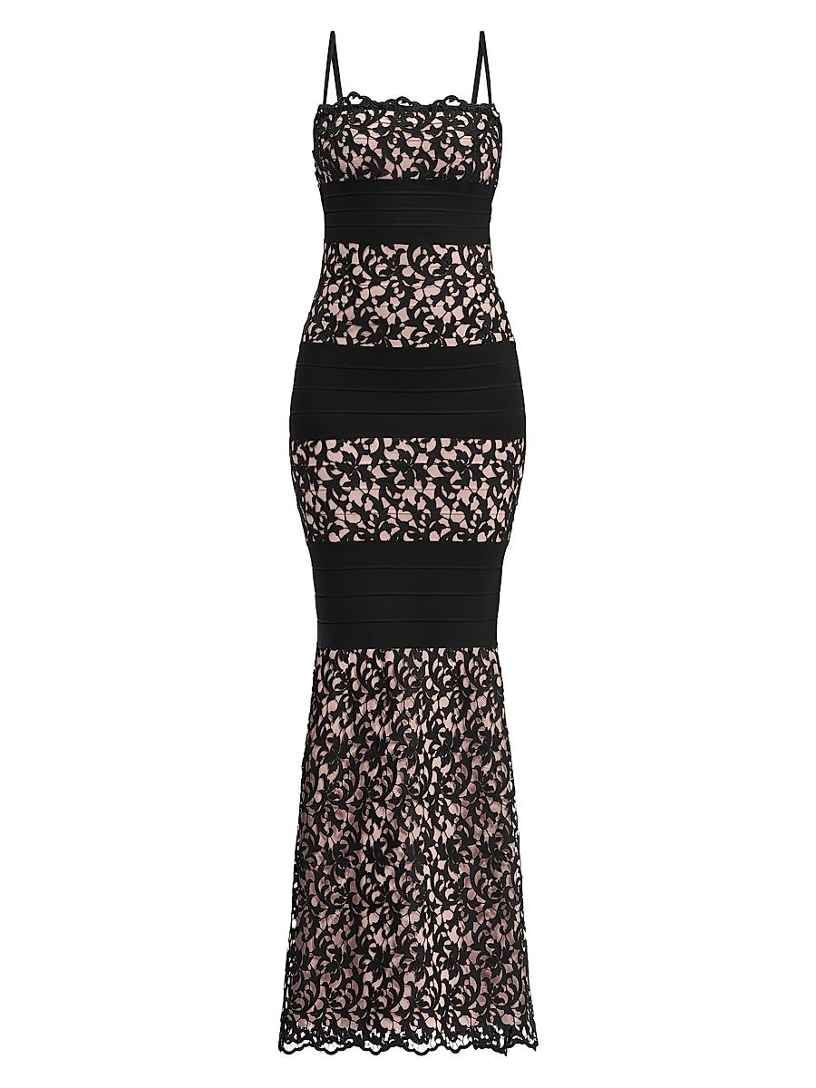 Women's The Marielle Lace Bandage Gown - Black - Size XS