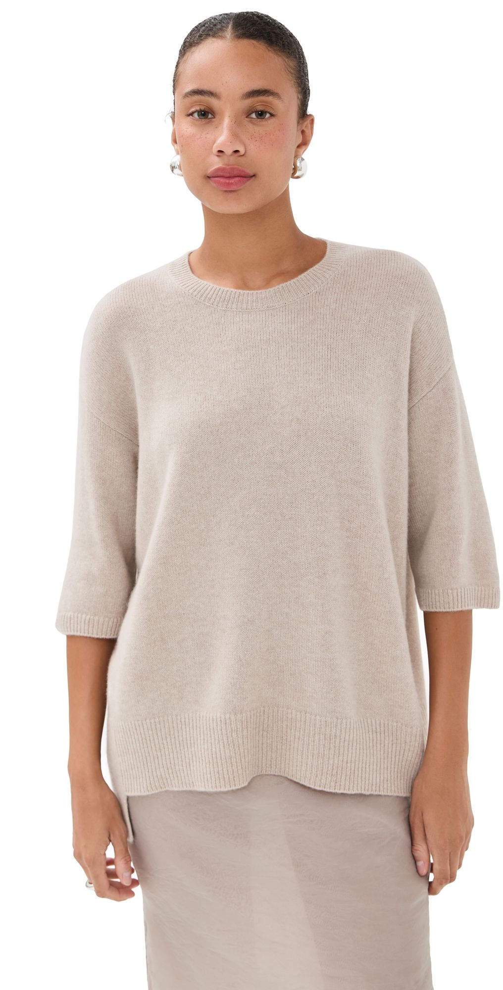 LISA YANG Camille Cashmere Sweater Sand 2