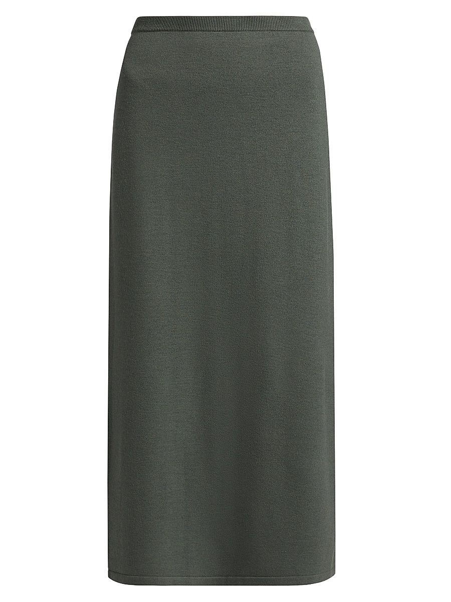 Women's Jovina Wool Knit Midi Skirt - Bayou - Size Large