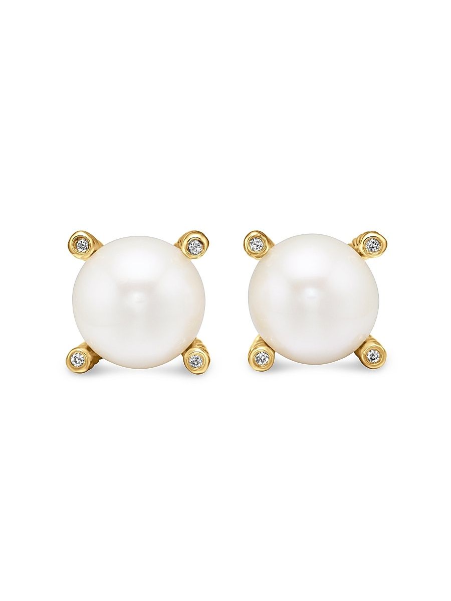 Women's Pearl Stud Earrings in 18K Yellow Gold - Pearl