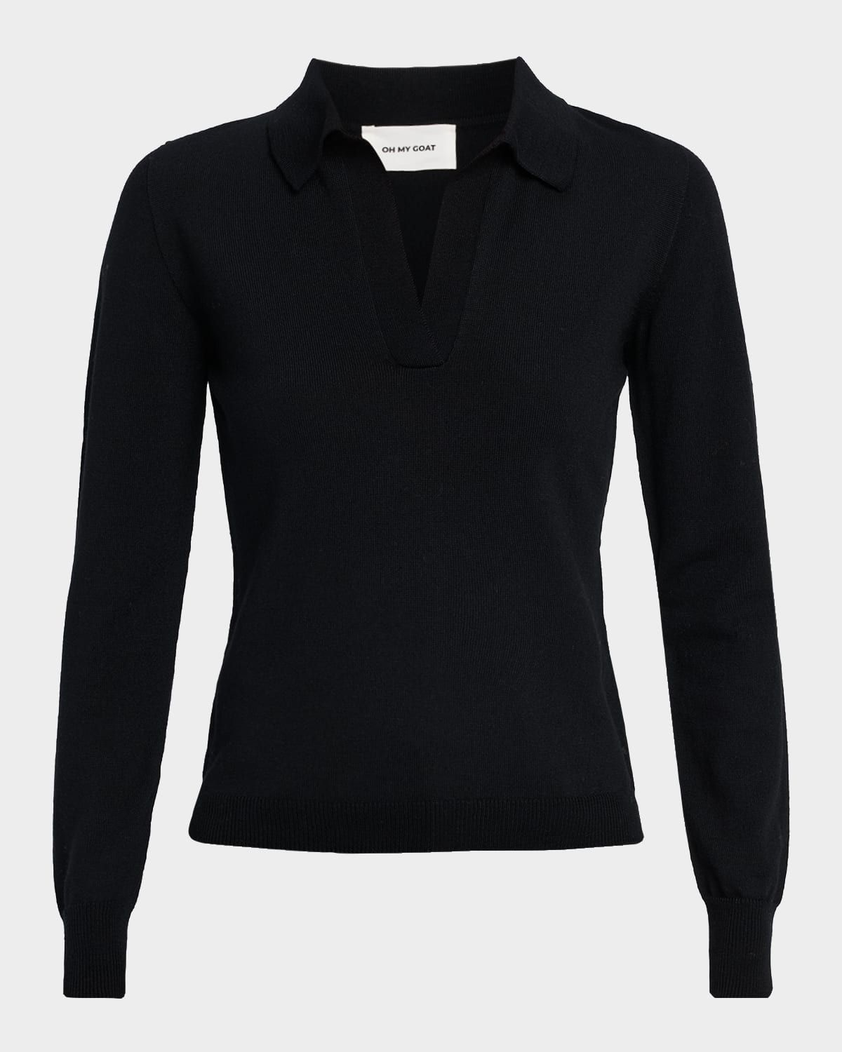 Merino Wool Polo Sweater