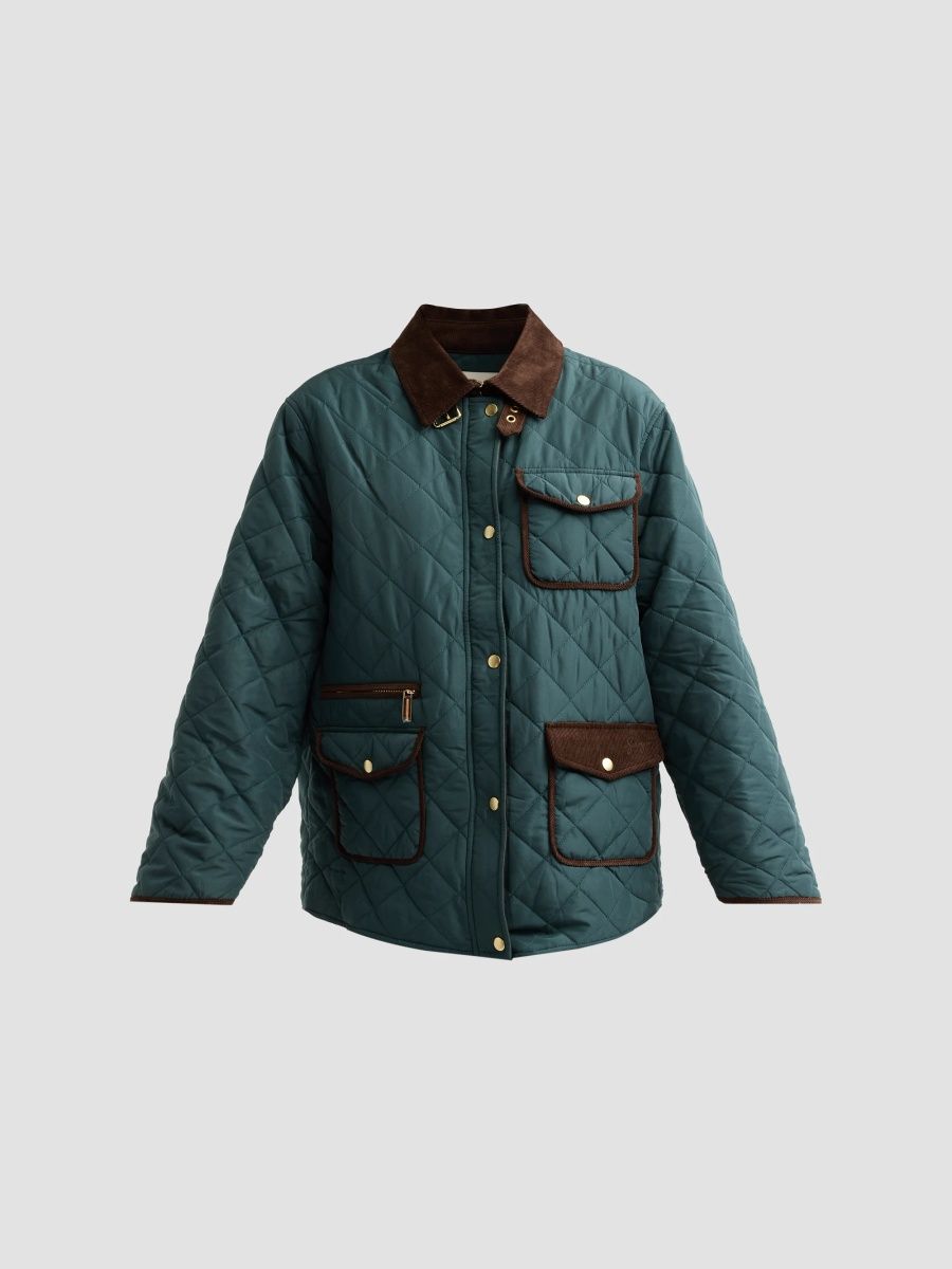 SEROYA Women's Liana Quilted Barn Jacket - Evergreen - Size Large