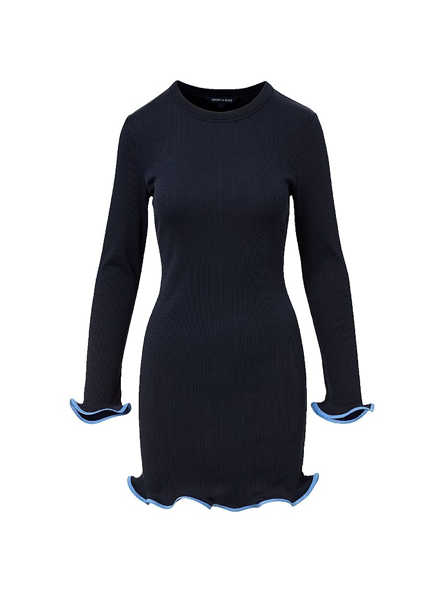 Women's Baranova Stretch-Cotton Minidress - Navy - Size Medium