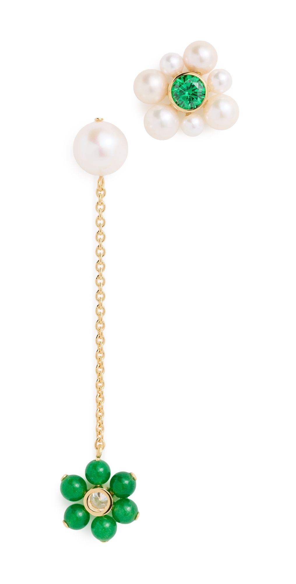 Completedworks Flower Drop Earrings 18ct Gold Plated One Size