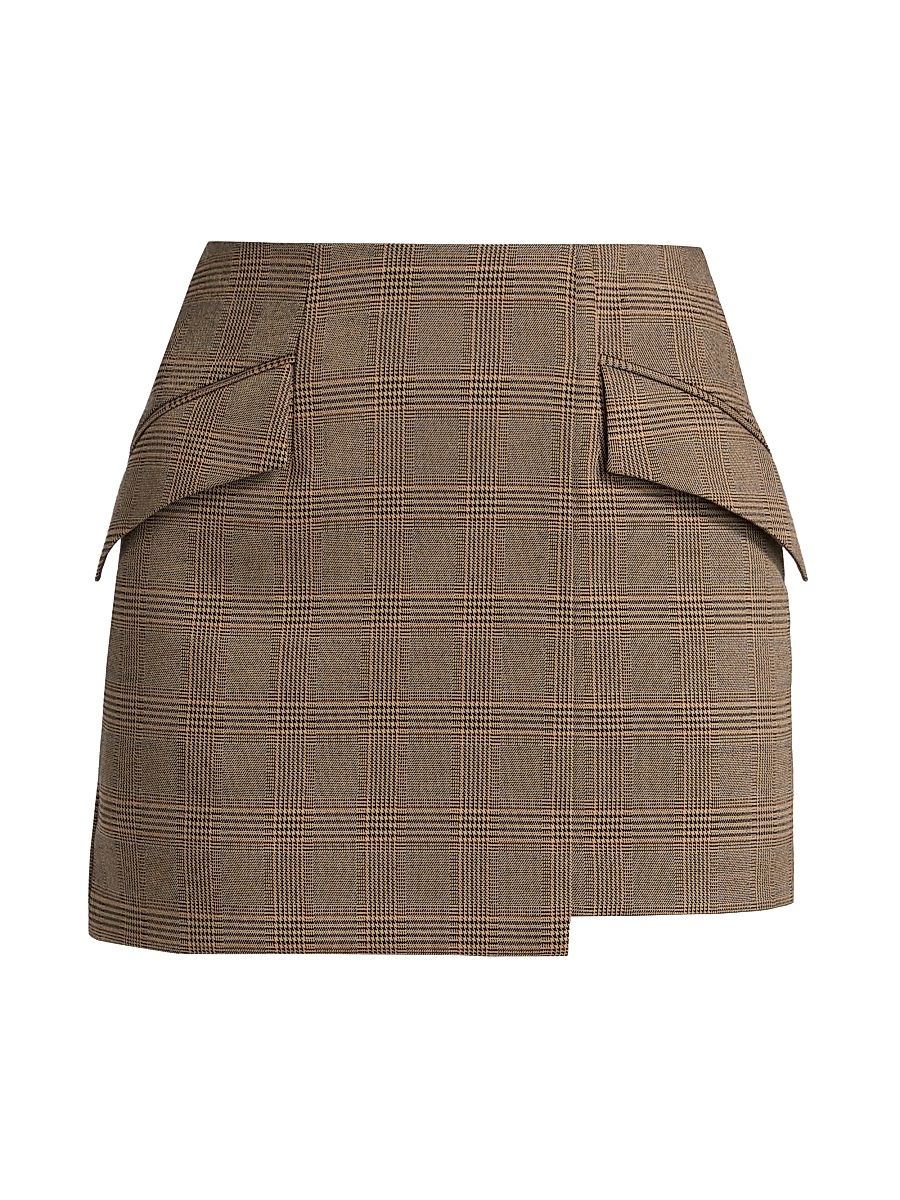 Women's Jules Plaid Asymmetric Miniskirt - Size 12