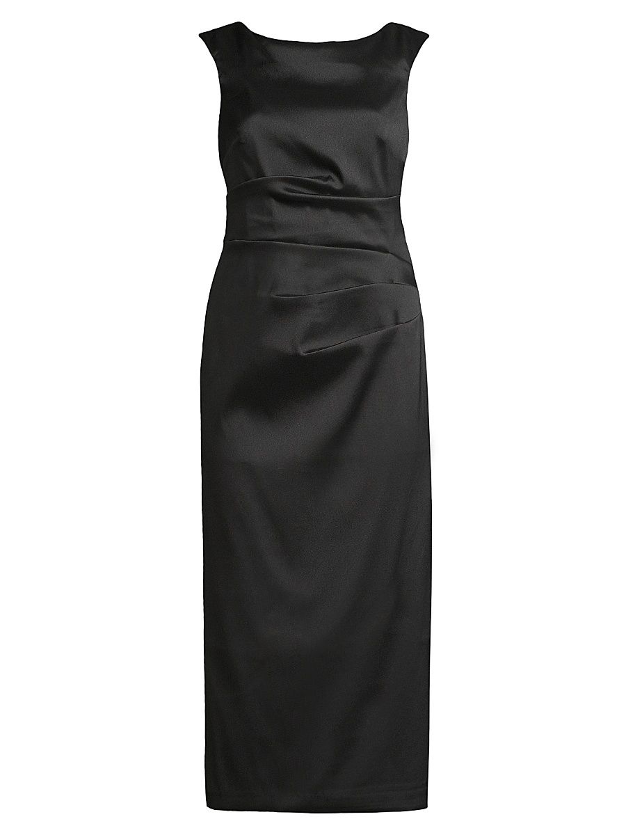 Women's Draped Mikado Sheath Dress - Black - Size 12