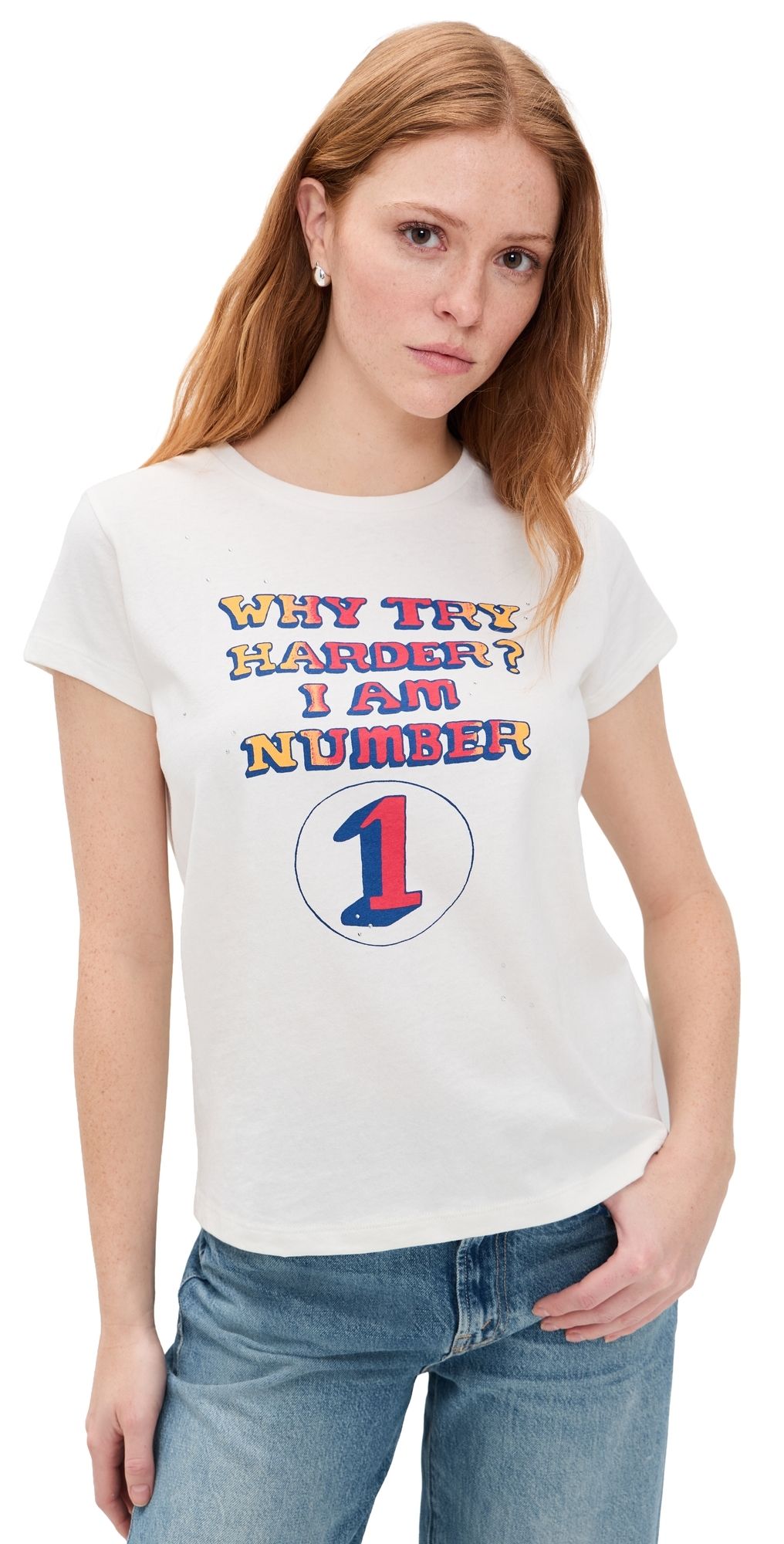 MOTHER The Boxy Goodie Goodie Tee Why Try Harder XS