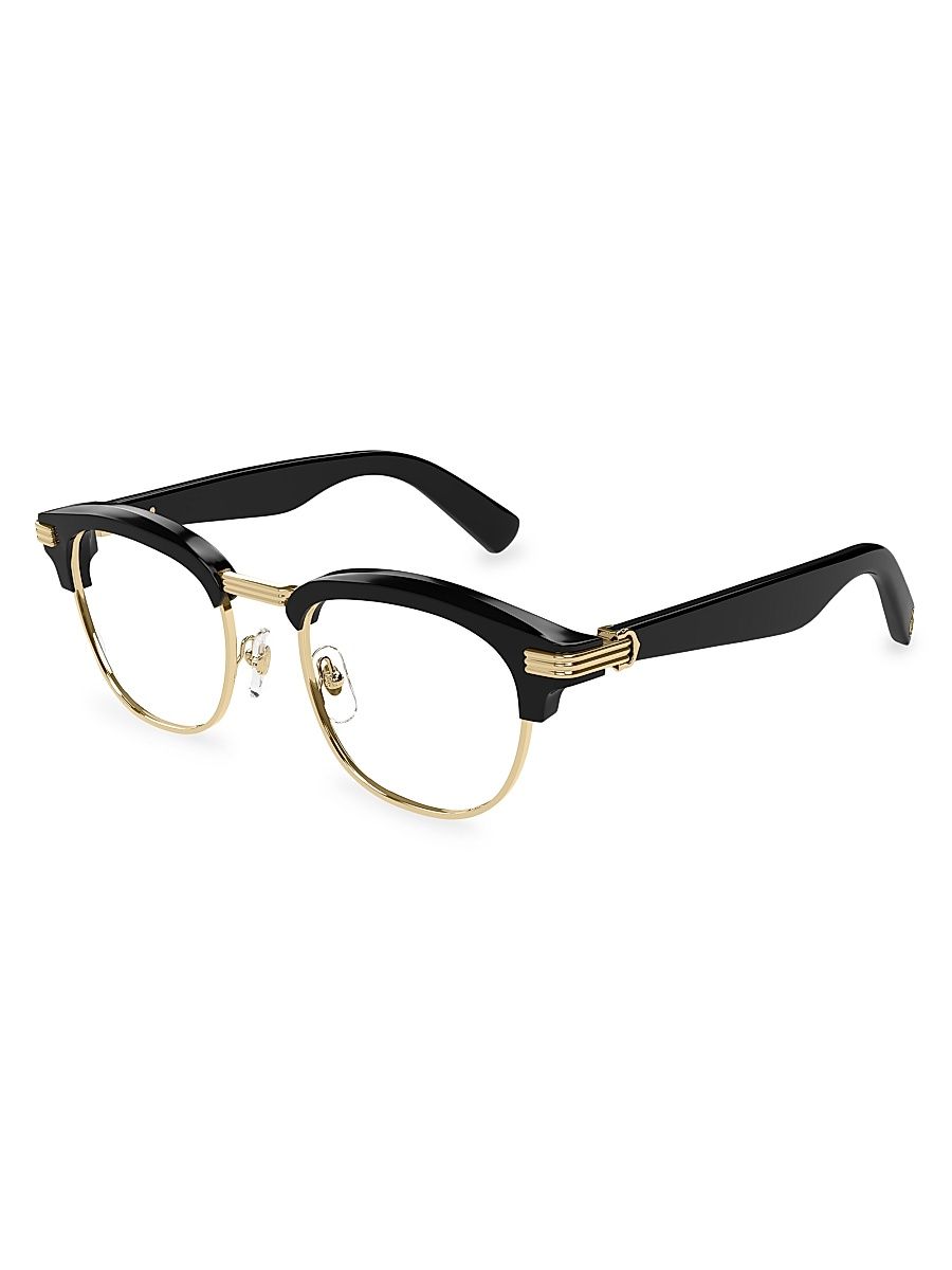 Men's Première de Cartier 52MM Round Optical Glasses - Clear Gold Black