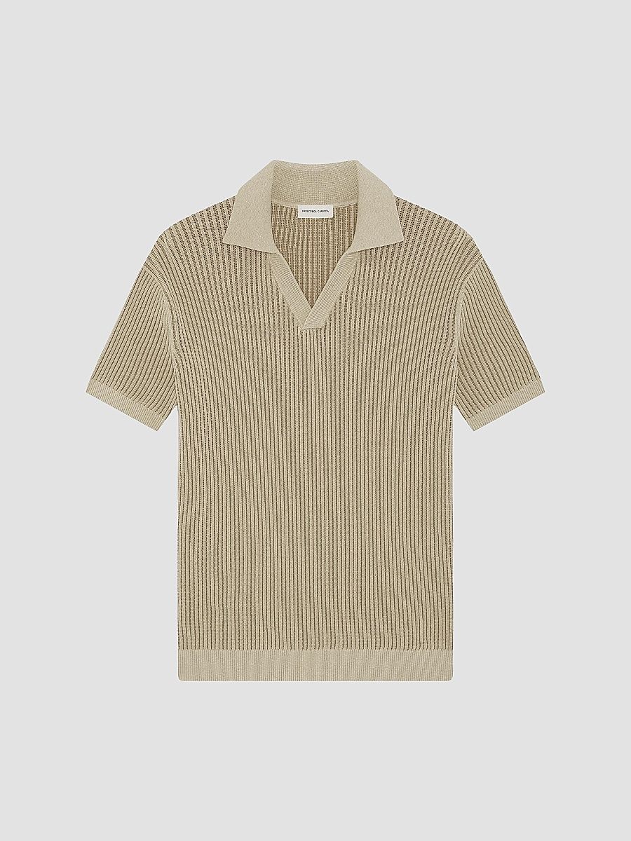 Frescobol Carioca Men's Rino Cotton-Cashmere Polo Shirt - Beige - Size XXL