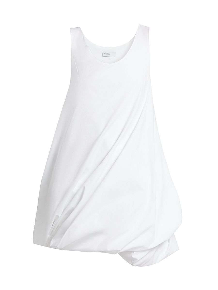 Women's Twist-Hem Cotton Tank Minidress - White - Size Large