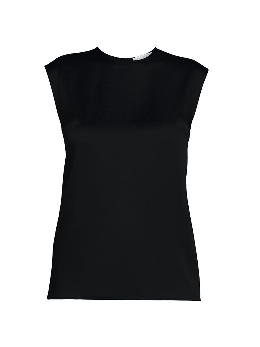 Women's Satin Sleeveless Top - Black - Size 12