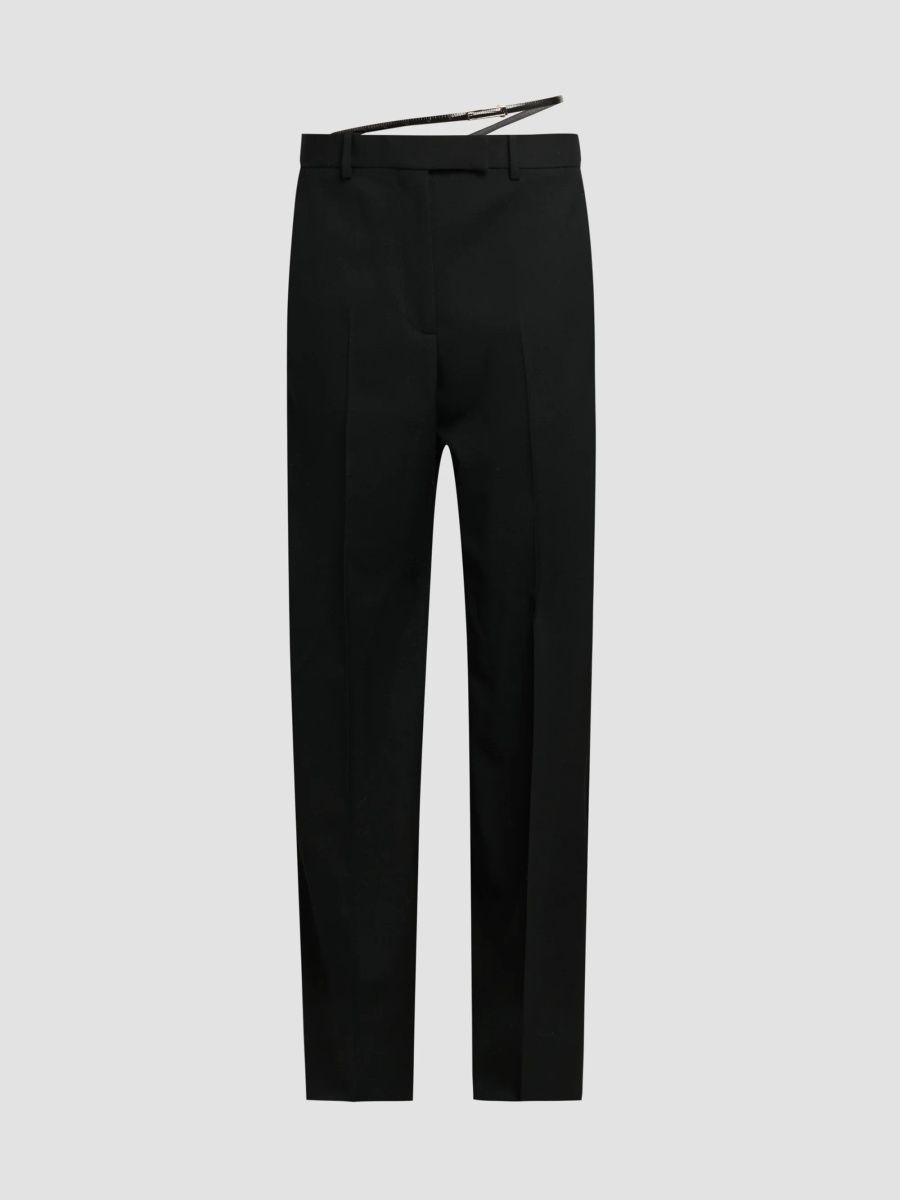 TOM FORD Women's Grain De Poudre Wool Straight-Leg Pants - Black - Size 0