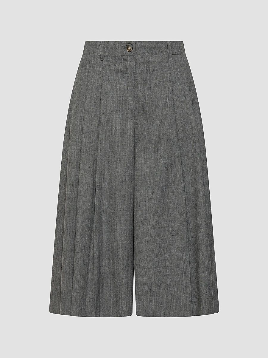 Women's Gabardine Culottes - Melange Grey - Size 0