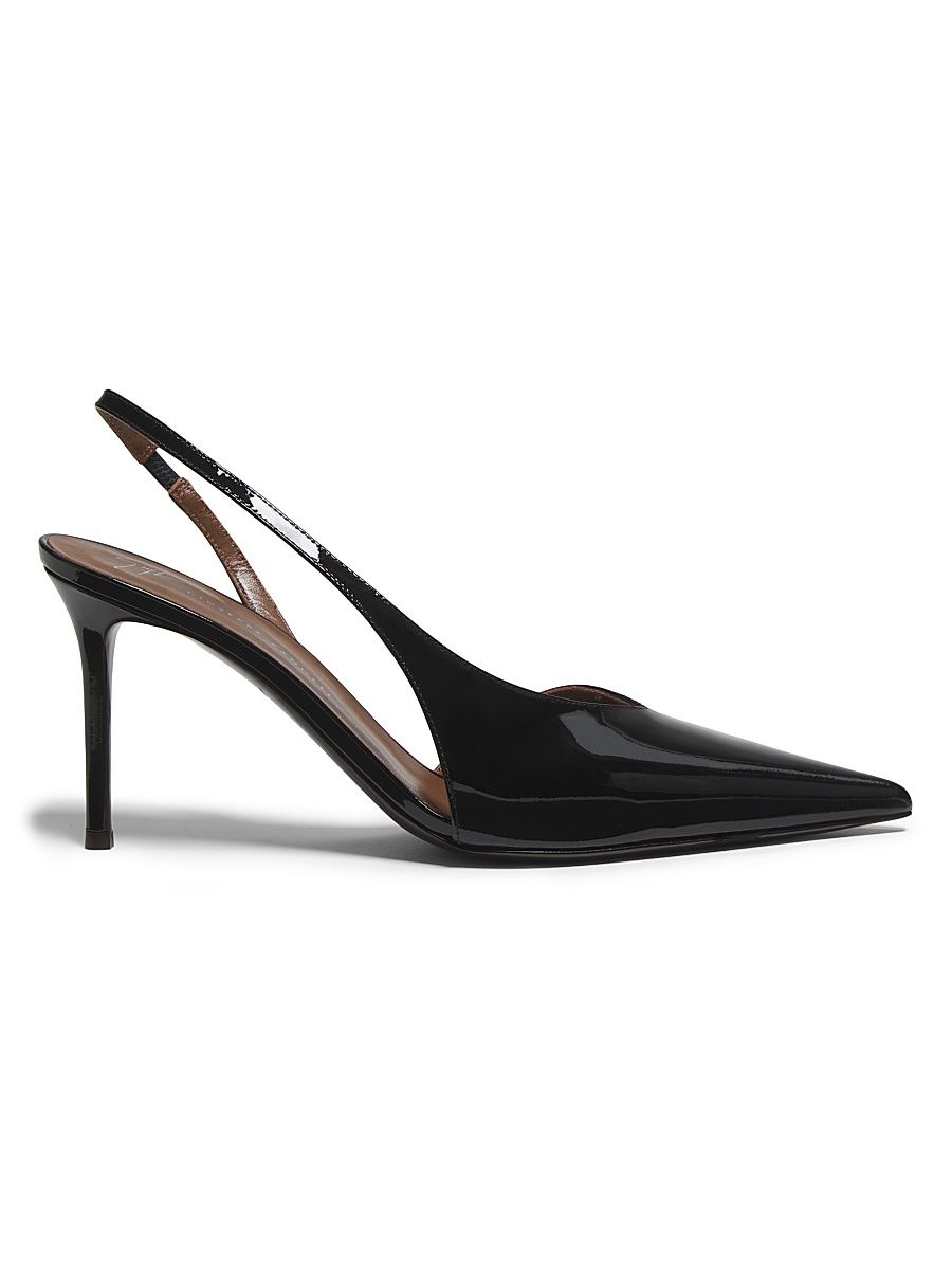 Women's Vernice Vague 85MM Patent Leather Slingback Pumps - Black - Size 11.5