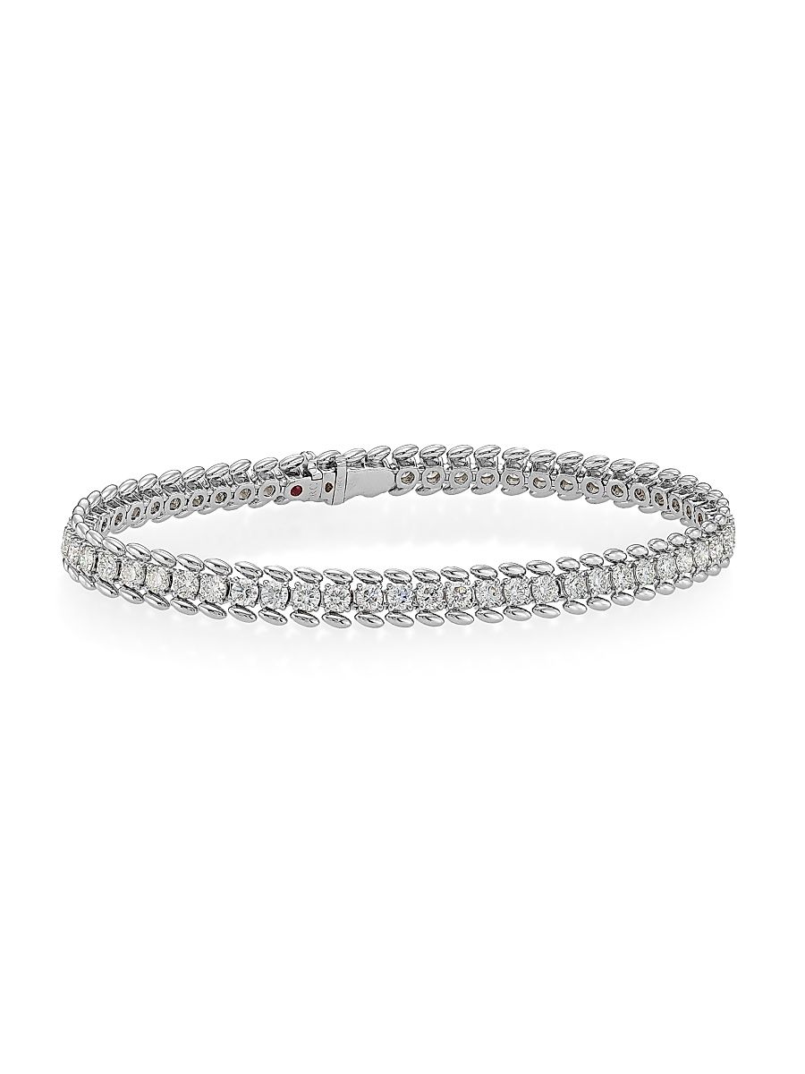 Women's Line 18K White Gold & Diamond Bracelet - White Gold