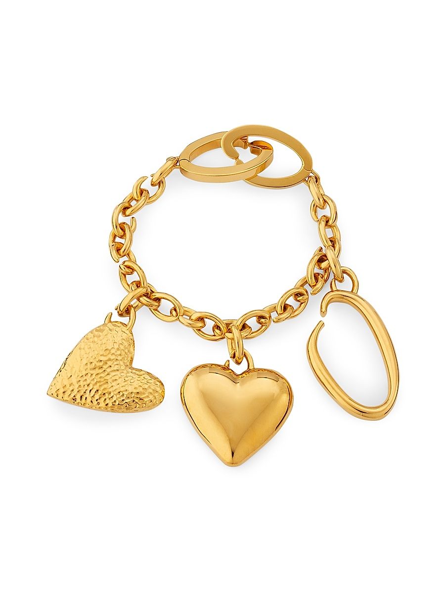 Women's Goldtone Heart & 'O' Bag Charm - Gold