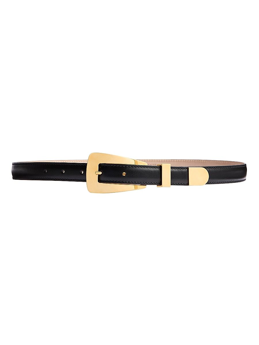 Women's 25MM Lucca Leather Belt - Black - Size Large
