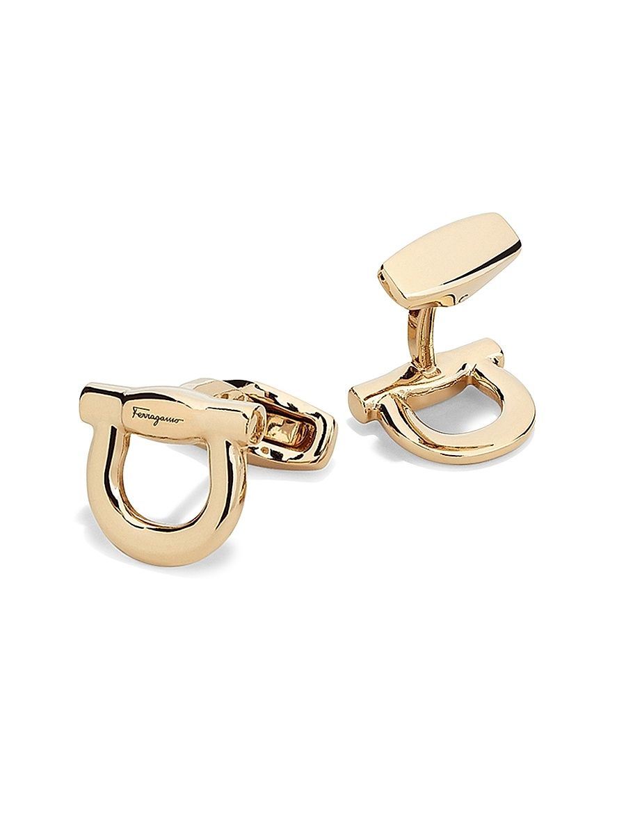 Men's Gancini Goldtone Single Cufflink - Gold