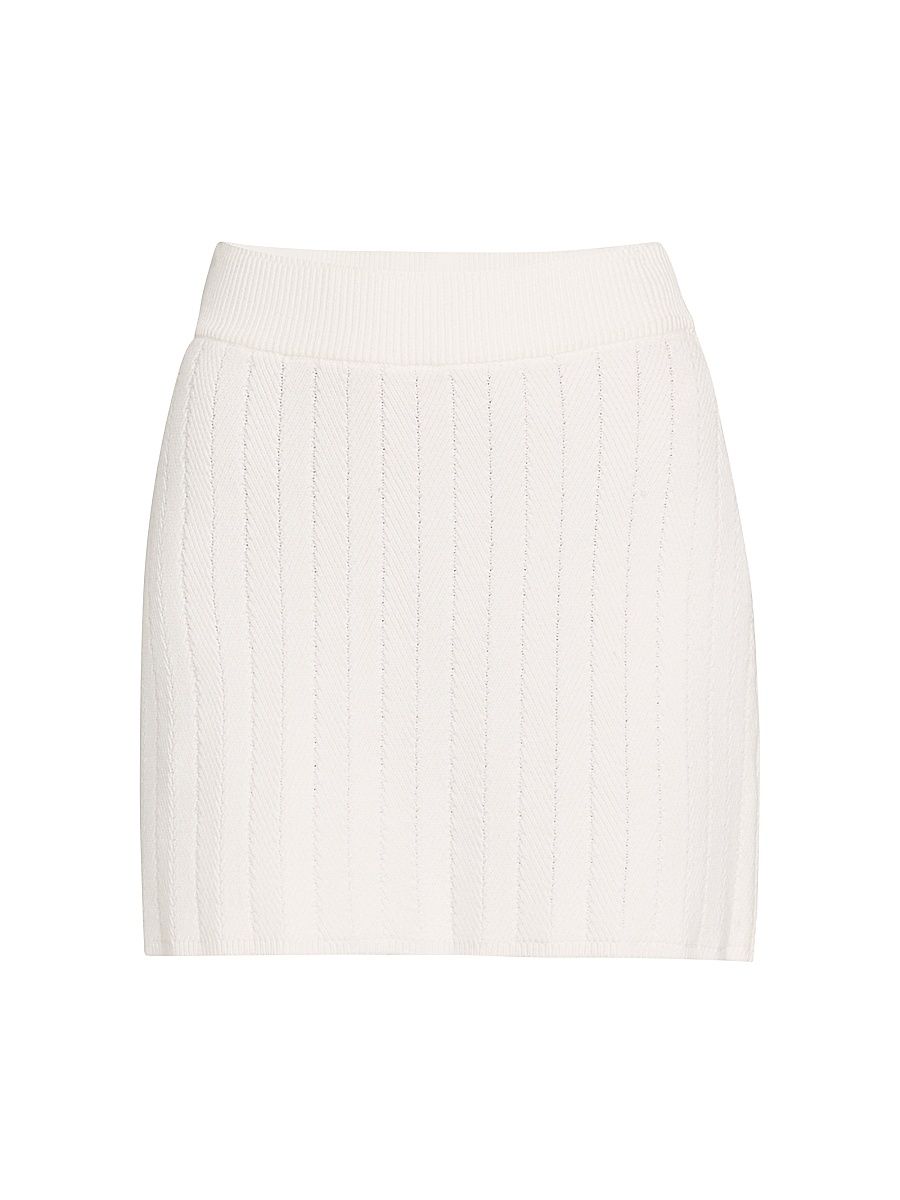 Women's Rib-Knit Miniskirt - White - Size XL