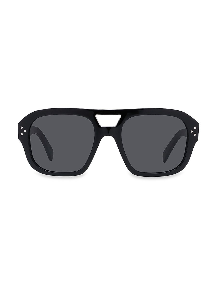 Men's 56MM Aviator Sunglasses - Black