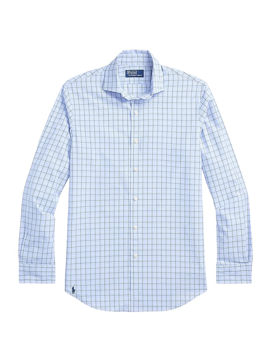 Men's Classic Fit Checked Poplin Shirt - Blue Multi - Size XXL